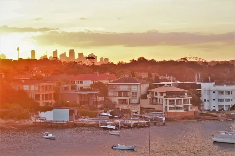 Beautiful sunset in Sydney, viewed from Vaucluse.