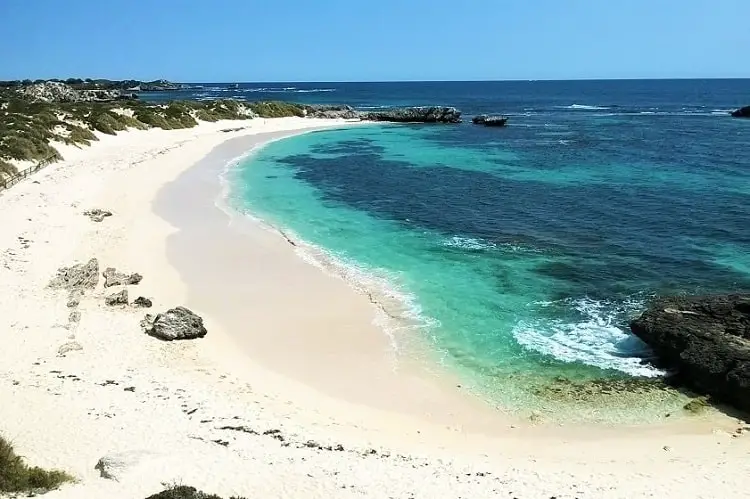 Beautiful Pinky Beach on Rottnest Island, Perth.