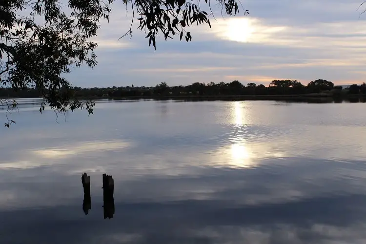Beautiful silvery sunrise on the Swan River.