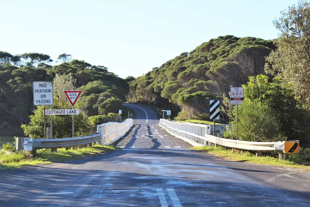 Bridge over Cuttagee Lake on the Sapphire Drive, Australia.