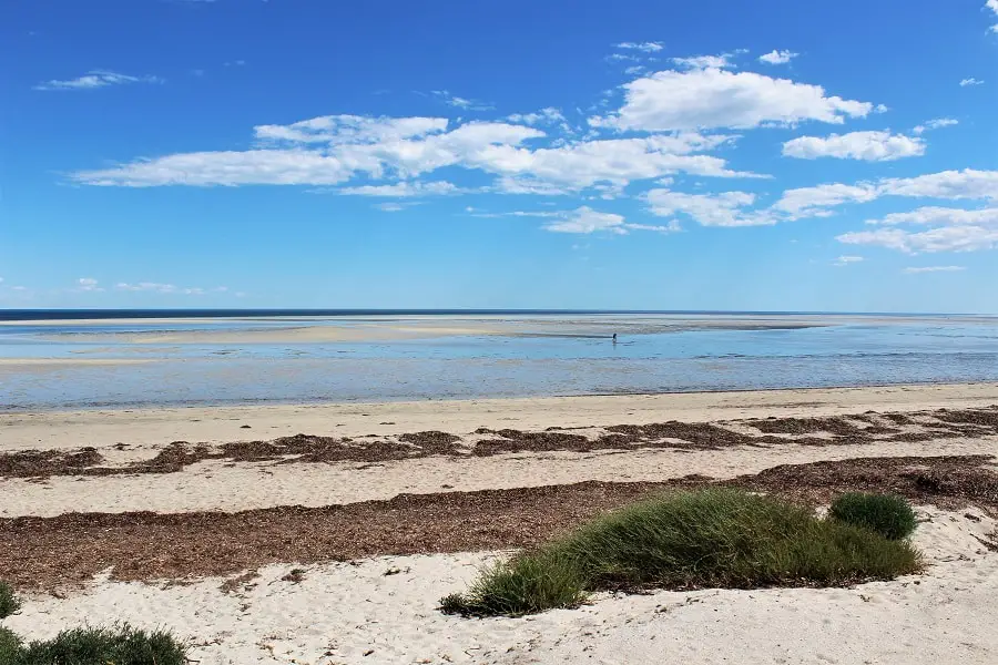 Whyalla Beach on a hot summer's day in South Australia.