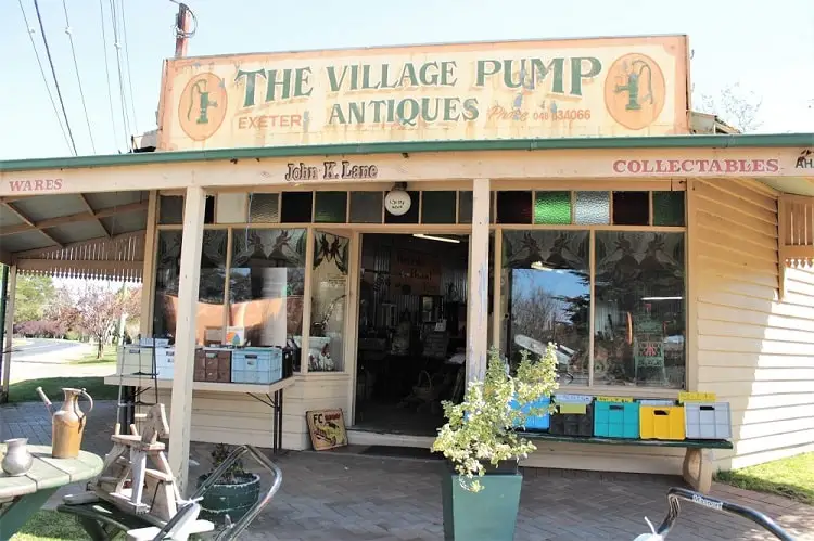 The Village Pump antique store in Exeter, NSW.