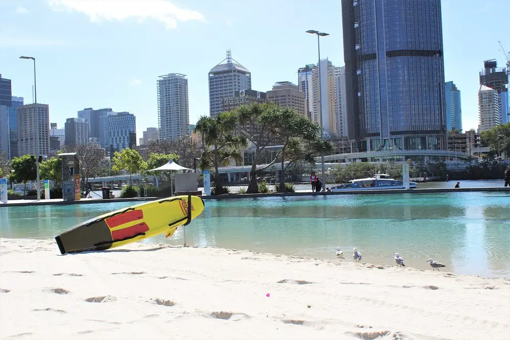South Bank beach in Brisbane.