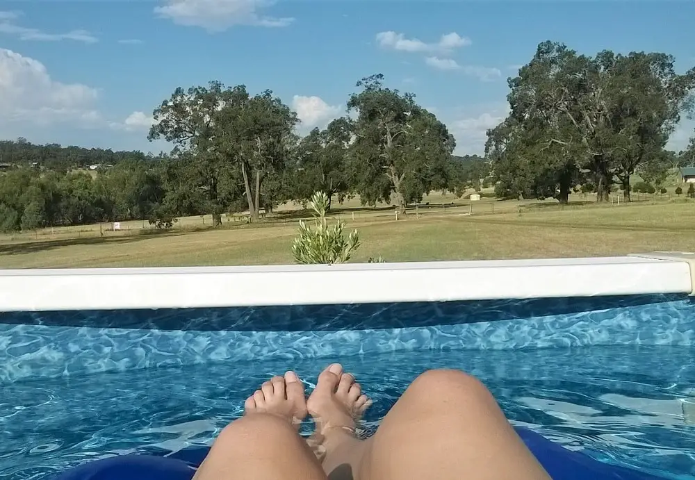 A house sitter who is travelling alone in a swimming pool in Perth.