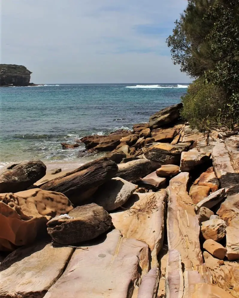 Rocks at Wattamolla Beach in Sydney.