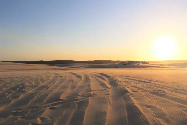 Visit Yeagarup Sand Dunes near Pemberton, Western Australia. Find out how to visit these stunning dunes in D'Entrecasteaux National Park WA by foot or 4WD, where to camp, and see amazing sunset pictures.