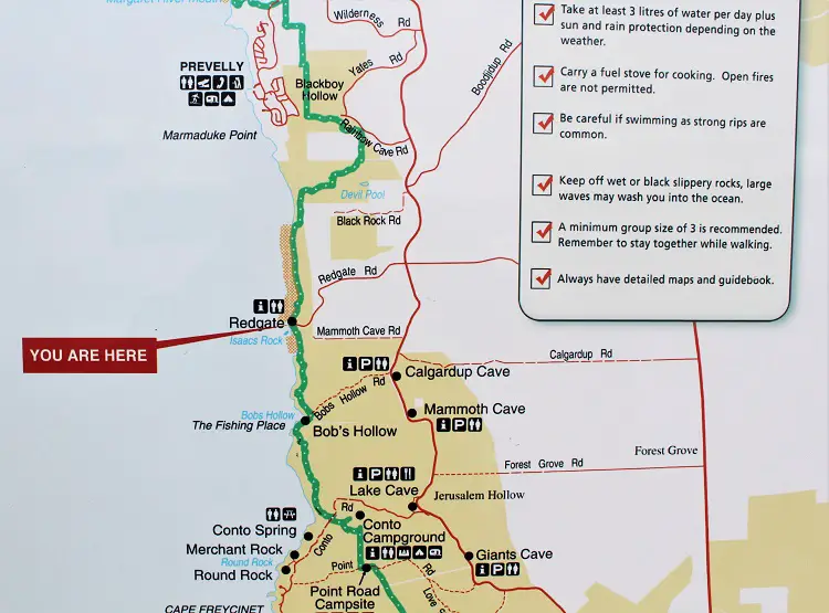 margaret river tourist park map