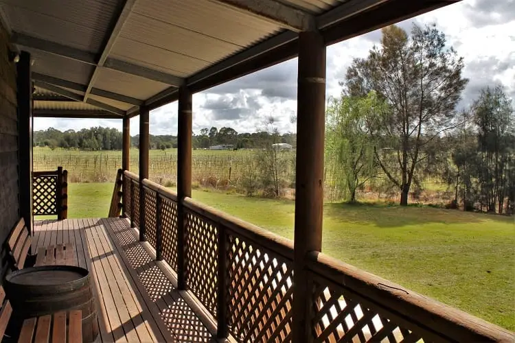 The view from the wrap-around balcony at Hunter Valley YHA.