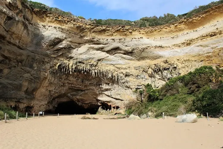 Caves at Loch Ard Gorge, a drive stop on the Great Ocean Road itinerary.