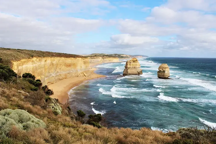 The Twelve Apostles rock formation on the Great Ocean Road, Victoria.