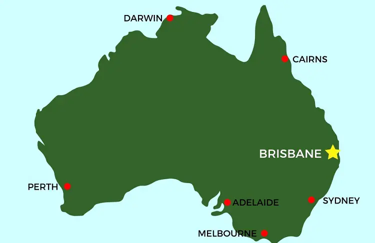 Map of Australia for those thinking of moving to Brisbane.