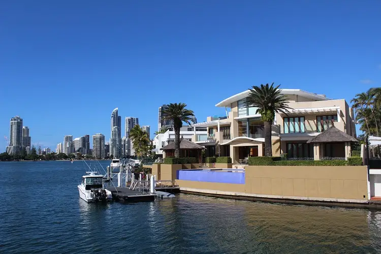 Gold Coast mansions on a waterways cruise.