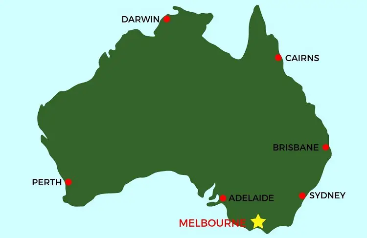 Map of Australia - living in Melbourne.