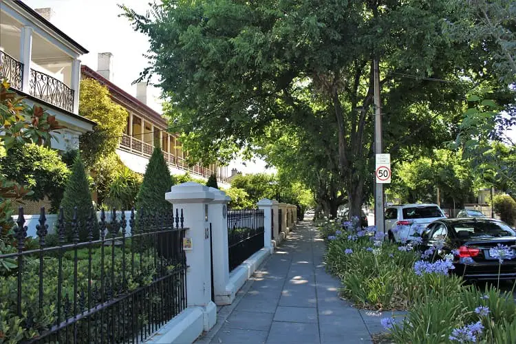 Living in Adelaide: a beautiful residential street with heritage real estate.