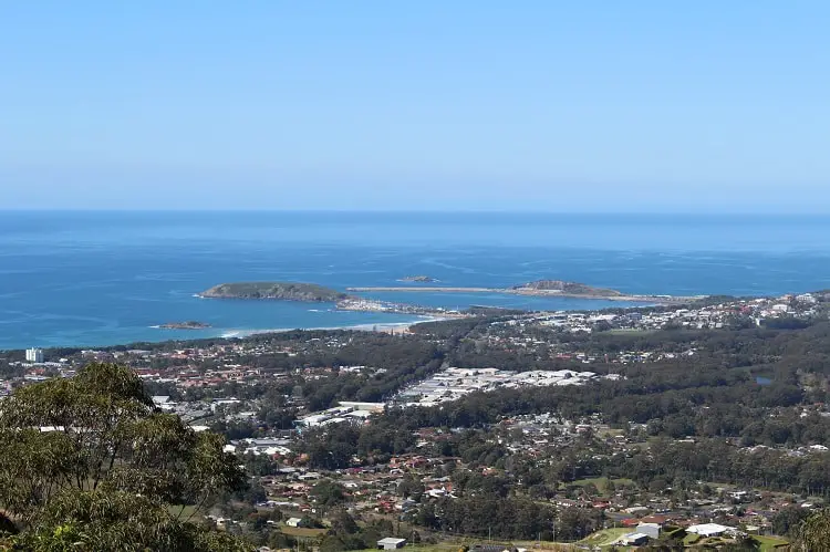 View of Coffs Harbour from Sealy lookout.