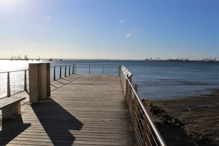Boardwalk in Kurnell with historical information about Captain Cook's landing place.