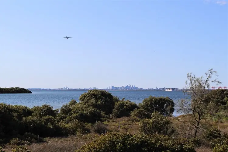 Views across Botany Bay to Sydney Airport from Towra Point Reserve