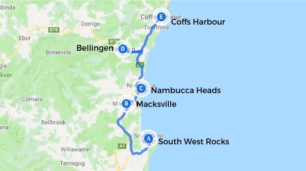 Northern Nsw Beaches Map North Coast Nsw: Small Towns & Attractions - Dreaming Of Down Under