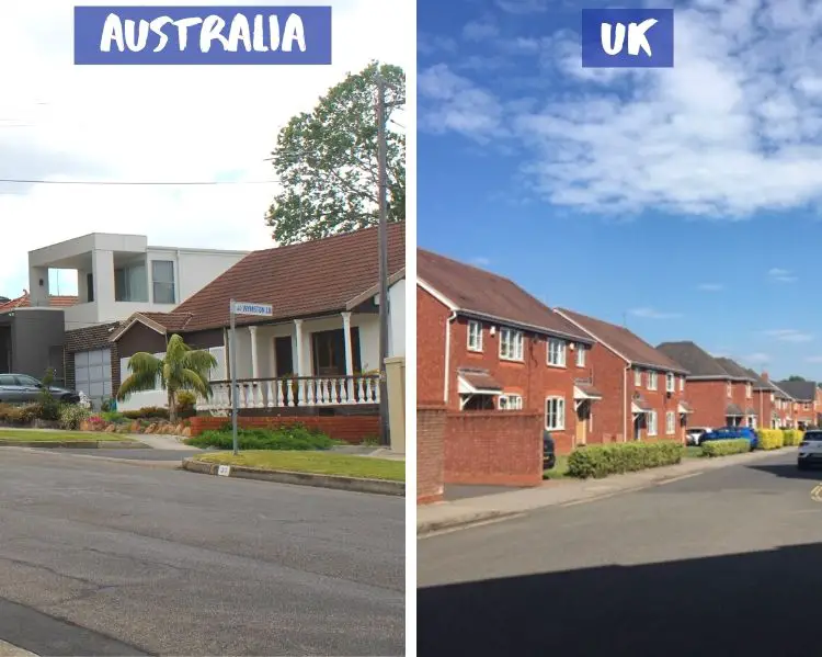 Houses in Australia vs UK: variation in design.