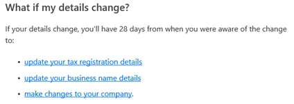 Update company registration.