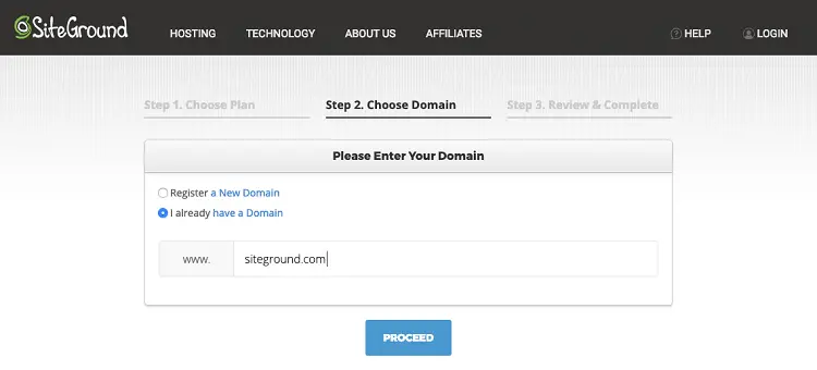 How to register a domain name with Siteground.