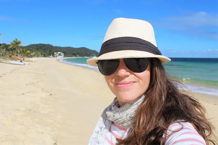 Blogger, Lisa Bull, exploring Tangalooma Wrecks in Queensland, Australia.