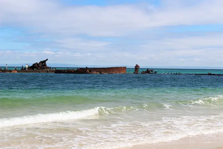 Tangalooma wrecks on Moreton Island, Brisbane, Australia.