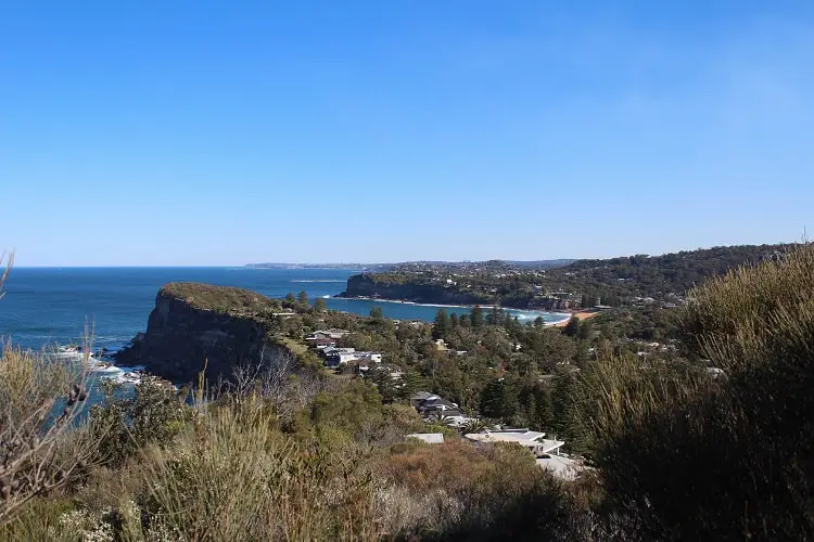 View of Sydney's Northern Beaches and the CBD from Bangalley Head in Avalon.