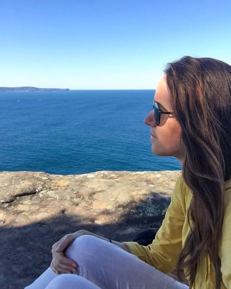 Blogger Lisa Bull on the Bangalley Headland walk in Sydney.