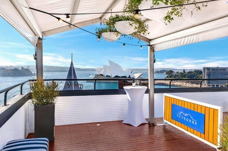 View of Sydney Opera House and harbour from 4-star hotel, Rydges Sydney Harbour.