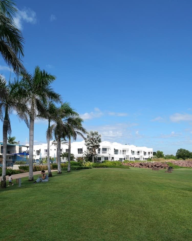 Beachfront apartments in Cullen Bay, Northern Territory.