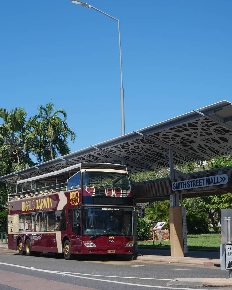 Hop on hop off bus in Darwin.